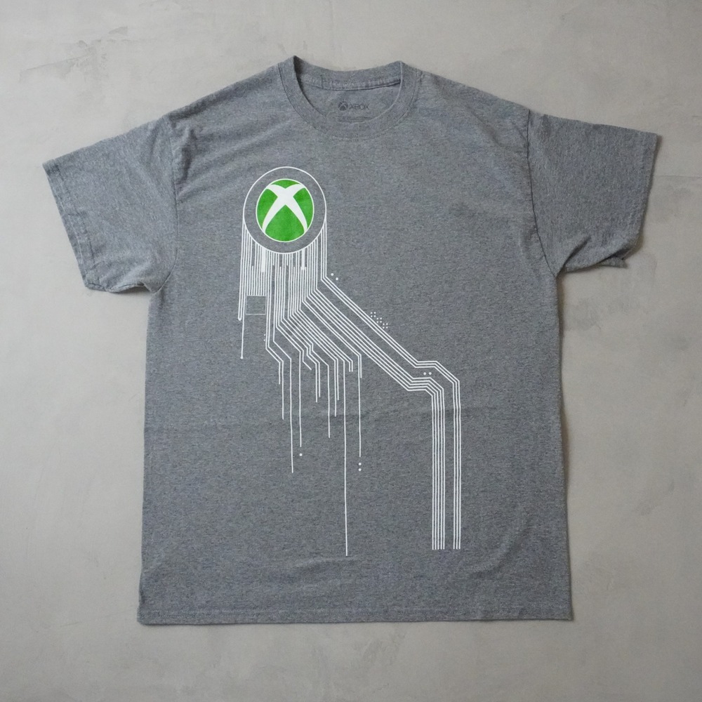 Xbox Large T-Shirt Mens Gray Ripple Junction Graphic Circuit Board Gaming